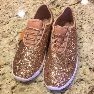 NWT Rose gold sequin shoes
